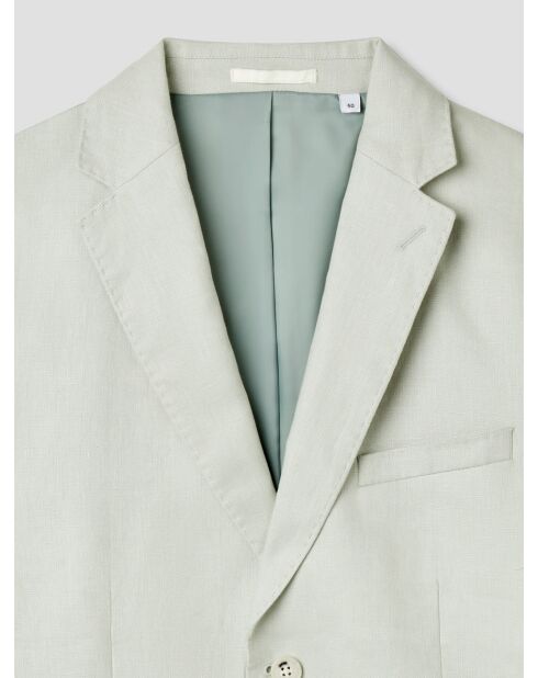 Veste de costume slim en lin vert amande