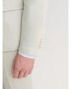 Veste de costume slim en lin vert amande