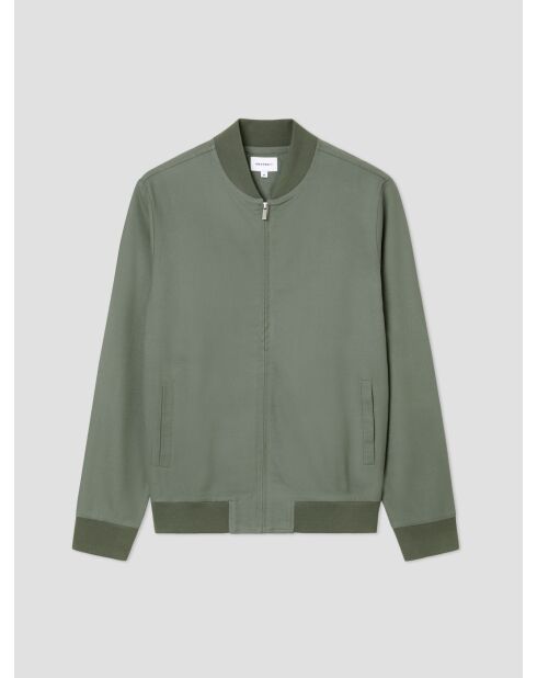 Veste légère col teddy verte