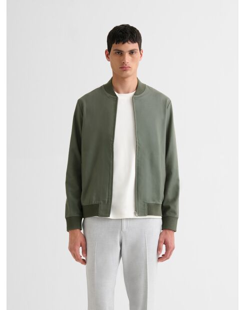 Veste légère col teddy verte