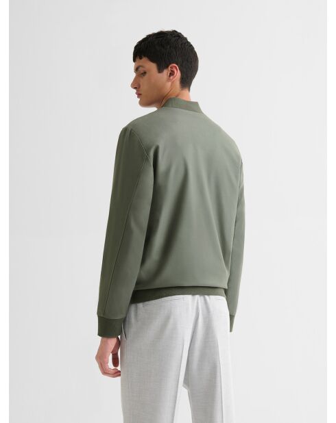 Veste légère col teddy verte