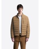 Chaqueta acolchada de cuello alto en camel