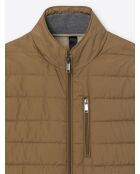 Chaqueta acolchada de cuello alto en camel