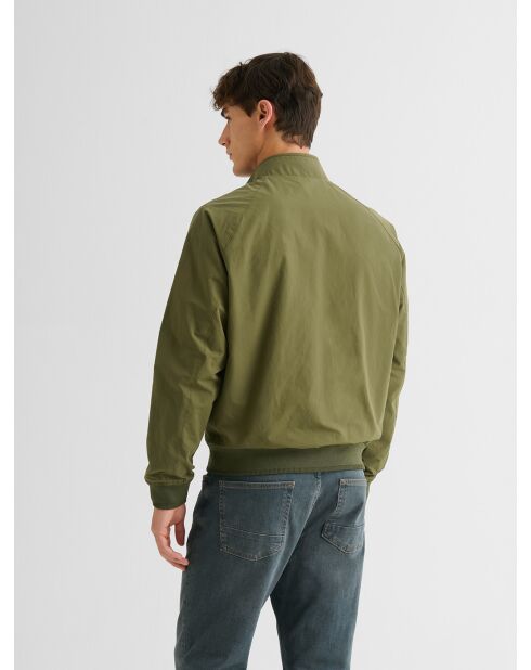 Bomber idrorepellente a collo alto verde mandorla 2