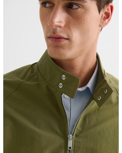 Bomber idrorepellente a collo alto verde mandorla 2