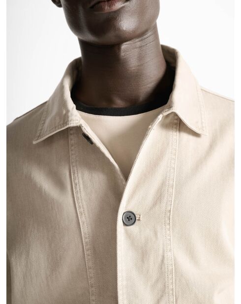 Veste col chemise en twill L'atelier écrue