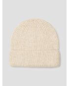 Cappello in maglia a costine color avorio