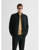 Schwarze Fluidjacke im Overshirt-Stil