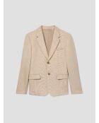 Hellbeige, schmal geschnittene Stretch-Anzugjacke