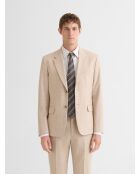 Hellbeige, schmal geschnittene Stretch-Anzugjacke