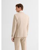 Hellbeige, schmal geschnittene Stretch-Anzugjacke