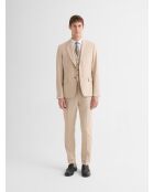 Hellbeige, schmal geschnittene Stretch-Anzugjacke