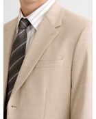 Hellbeige, schmal geschnittene Stretch-Anzugjacke
