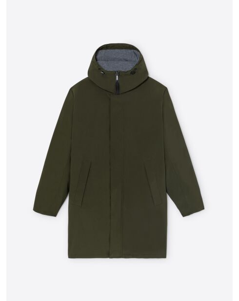 Impermeabile verde normale con cappuccio