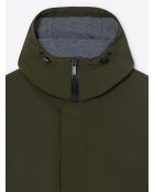 Impermeabile verde normale con cappuccio