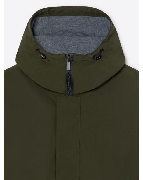Impermeabile verde normale con cappuccio