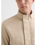 Sweat col montant chiné ivoire 2