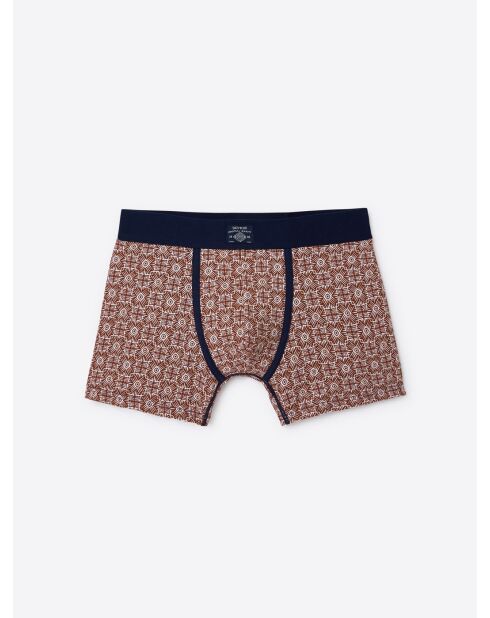 Boxer fantaisie en coton biologique orange brûlée