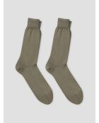 Lot de 2 paires de chaussettes fil d'Écosse en coton vert kaki clair
