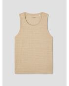 Camiseta sin mangas con cuello redondo y estampado de cordones