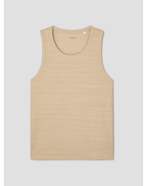 Camiseta sin mangas con cuello redondo y estampado de cordones