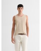 Camiseta sin mangas con cuello redondo y estampado de cordones