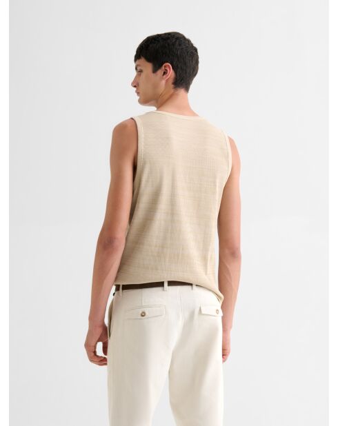 Camiseta sin mangas con cuello redondo y estampado de cordones