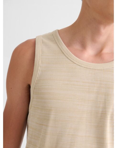 Camiseta sin mangas con cuello redondo y estampado de cordones