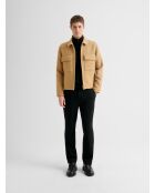 Blouson col chemise effet laine bouillie beige 3