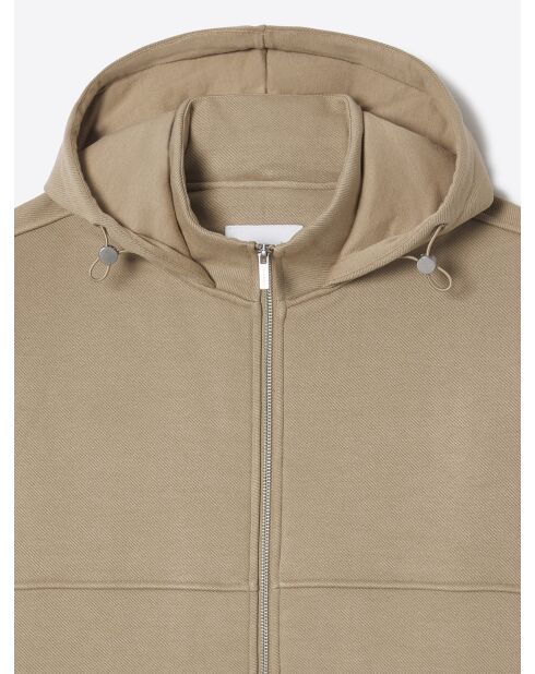 Sweat à capuche beige