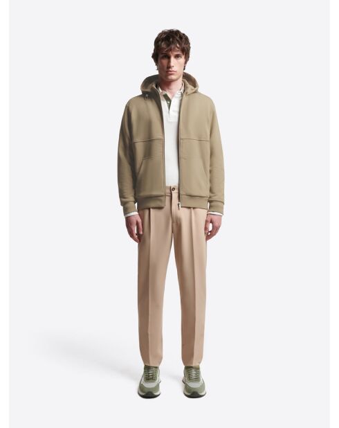 Sweat à capuche beige