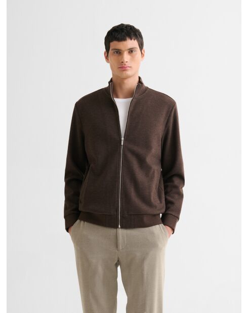 Sweat col zippé cacao