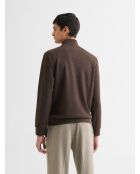 Kakaofarbenes Sweatshirt mit Reißverschluss