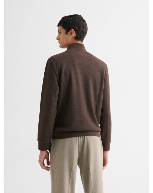Sweat col zippé cacao