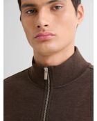 Kakaofarbenes Sweatshirt mit Reißverschluss