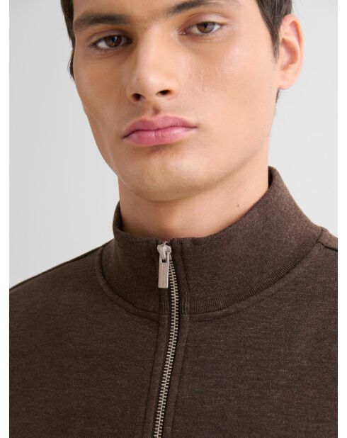Sweat col zippé cacao