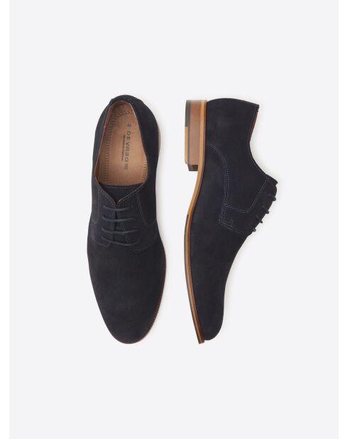 Derbies suédées en cuir dark navy