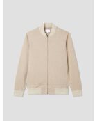 Veste légère col teddy bicolore beige