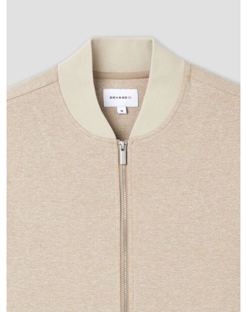 Veste légère col teddy bicolore beige