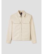 Casual waterafstotend jack met overhemdkraag beige casual
