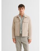 Casual waterafstotend jack met overhemdkraag beige casual