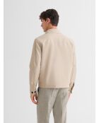 Casual waterafstotend jack met overhemdkraag beige casual