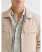 Casual waterafstotend jack met overhemdkraag beige casual
