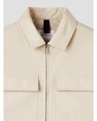Casual waterafstotend jack met overhemdkraag beige casual