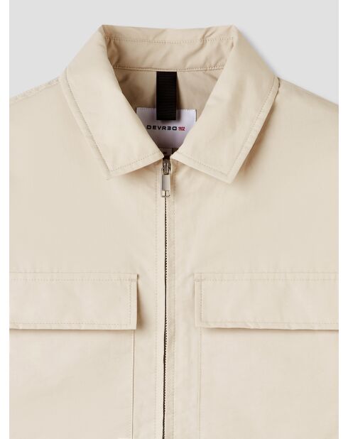 Casual waterafstotend jack met overhemdkraag beige casual