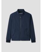 Blouson regular déperlant col montant bleu nuit