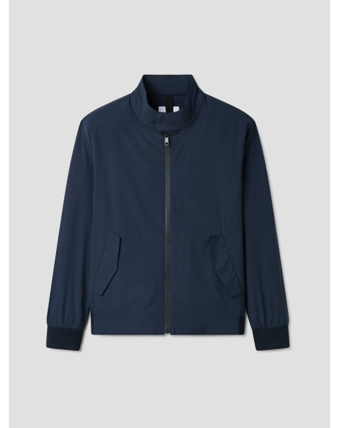 Blouson regular déperlant col montant bleu nuit