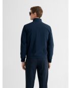 Blouson regular déperlant col montant bleu nuit