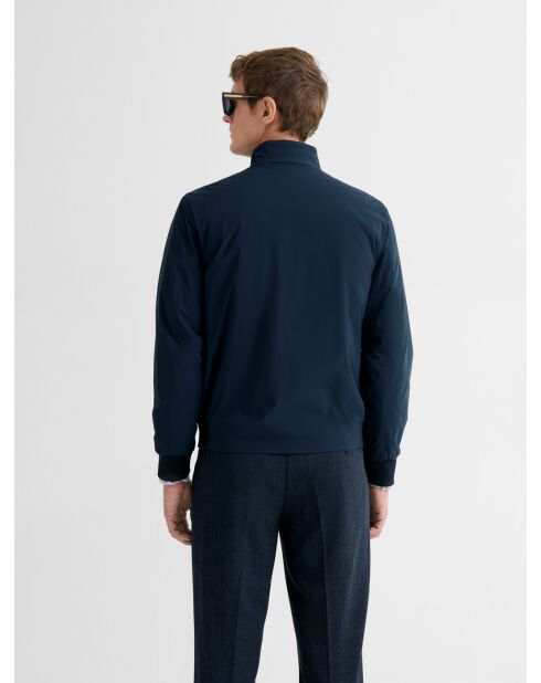 Blouson regular déperlant col montant bleu nuit