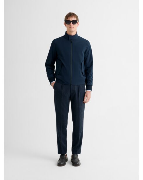 Blouson regular déperlant col montant bleu nuit